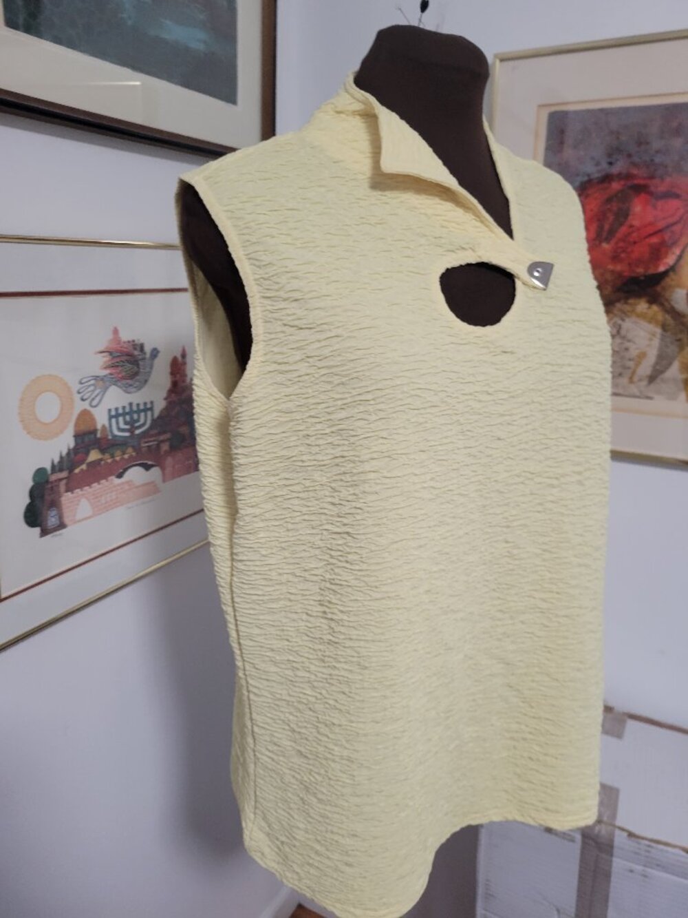 Vintage Jamie Sadock Yellow Tennis or Golf Shirt Size XL